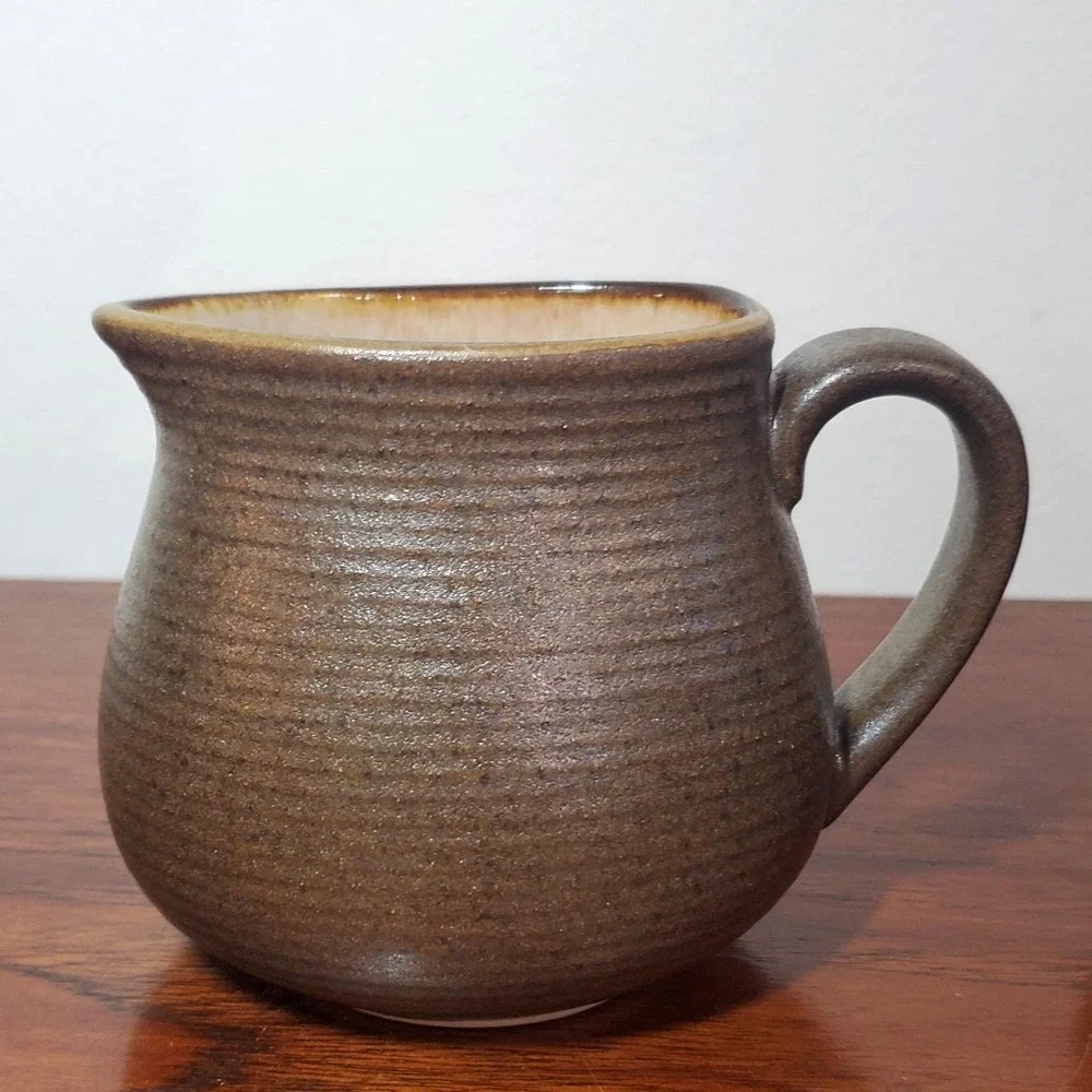 Vintage Sango Carousel Brown Creamer & Sugar Set‎ Stoneware